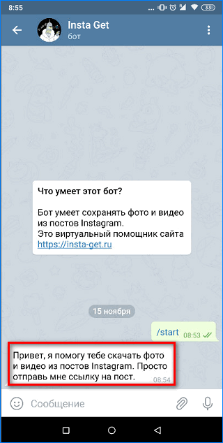 Запуск бота Telegram